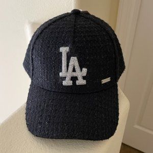 Steve Madden Black Sparkle Tweed Dodger Baseball Cap